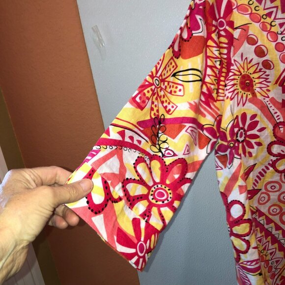 Set of 2 Choices Womens Pink Floral Linen Large Blazer Jacket XL Skirt Summer - Picture 12 of 16